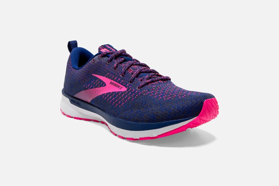 Brooks Revel 4 Road Löparskor Dam - Blå/Rosa - 3097-AJQER